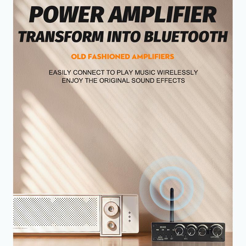 VAORLO Bluetooth 5.3 Audio Receiver+Coaxial DAC Converter+USB U-Disk Play+6.5 Micrphone Karaoke Wireless Adapter 3.5MM AUX RCA