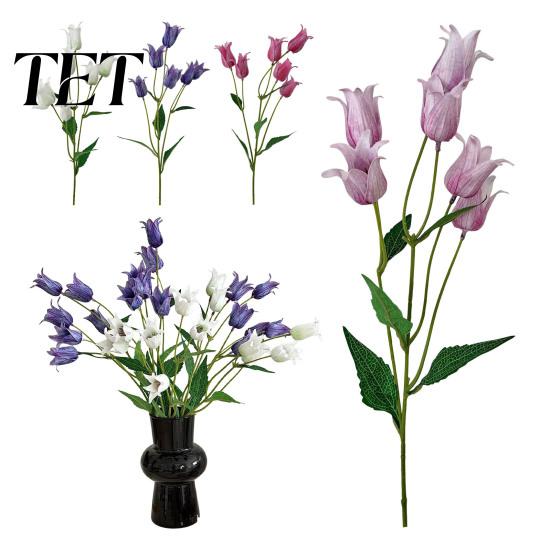Artificial Flower Decoration Bell Decoration, Realistic Fake Silk with Stem, Flexible Stem Flowers Faux Bloom for Wedding Party Home Office