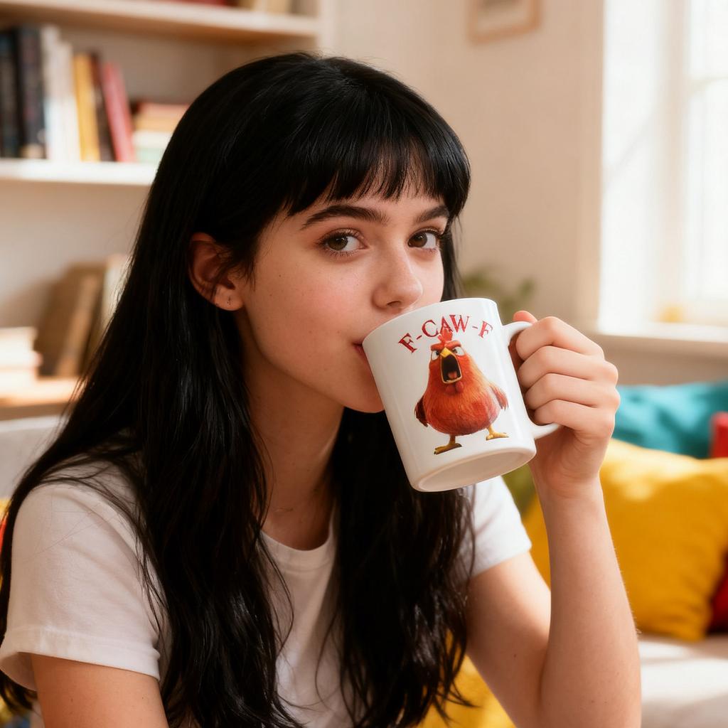 F-Caw-F Funny Chicken Mug - Personalized Name F-Caw-F Funny Chicken Humor Ceramic Custom, Gift Coffee Mug For Men And Women 12 Oz