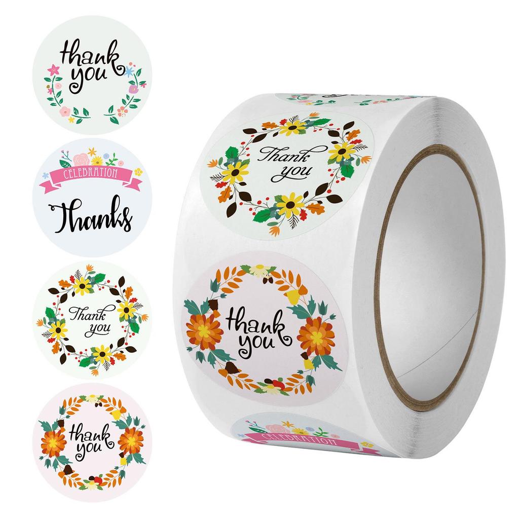 500 Self-Adhesive Thank You Dessert Stickers - Cartoons, Weddings, & Baking Seals for Children