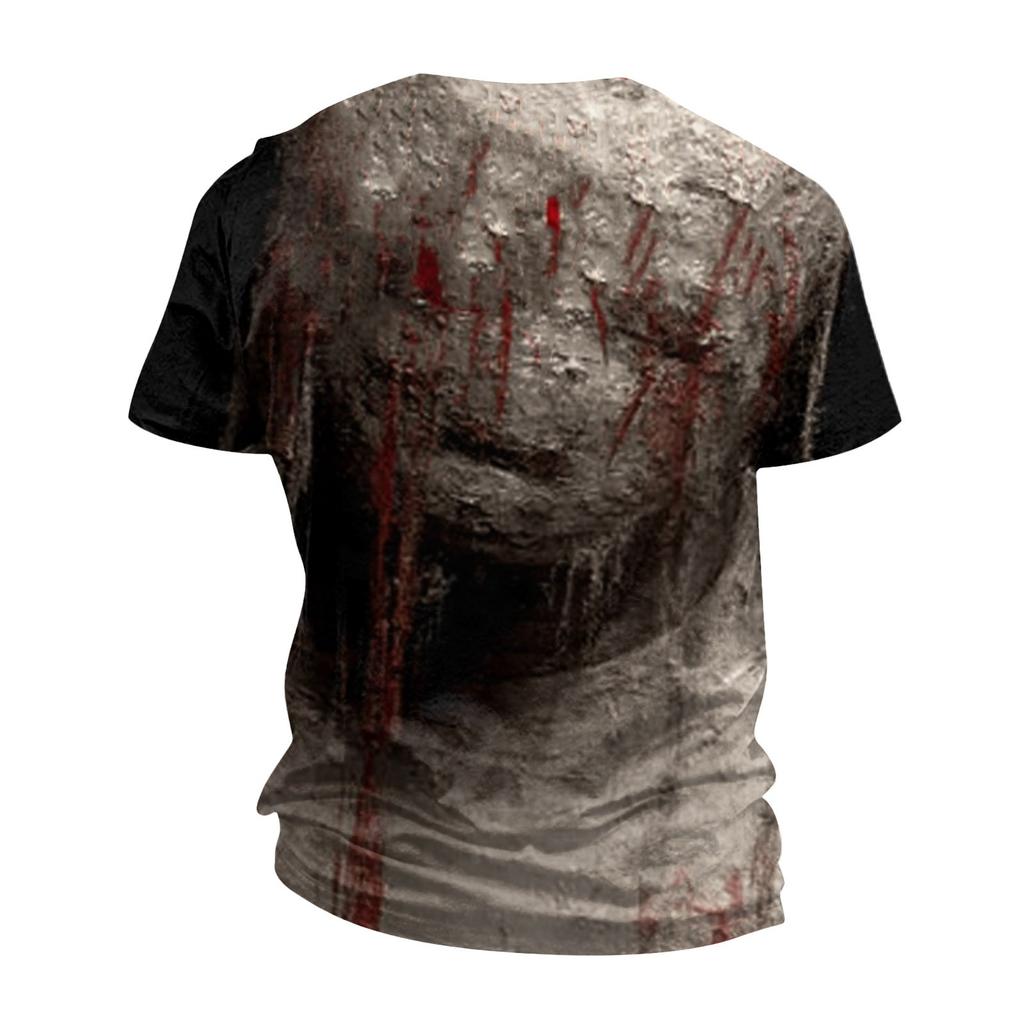 Мужская футболка с круглым вырезом и короткими рукавами с принтом на Хэллоуин, похожая на хлопок