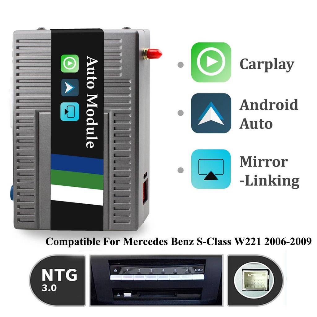 Sinairyu Беспроводной Apple CarPlay Android Auto Decoder Box Mirror-Link Совместимость с Mercedes Benz S-Class W221 2006-2013 NTG3.0 NTG3.5
