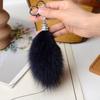 1 шт., очаровательный автомобильный брелок для ключей, сумка, подвеска, брелок с помпоном, брелок с хвостом, длинный лисьий мех, мягкий женский