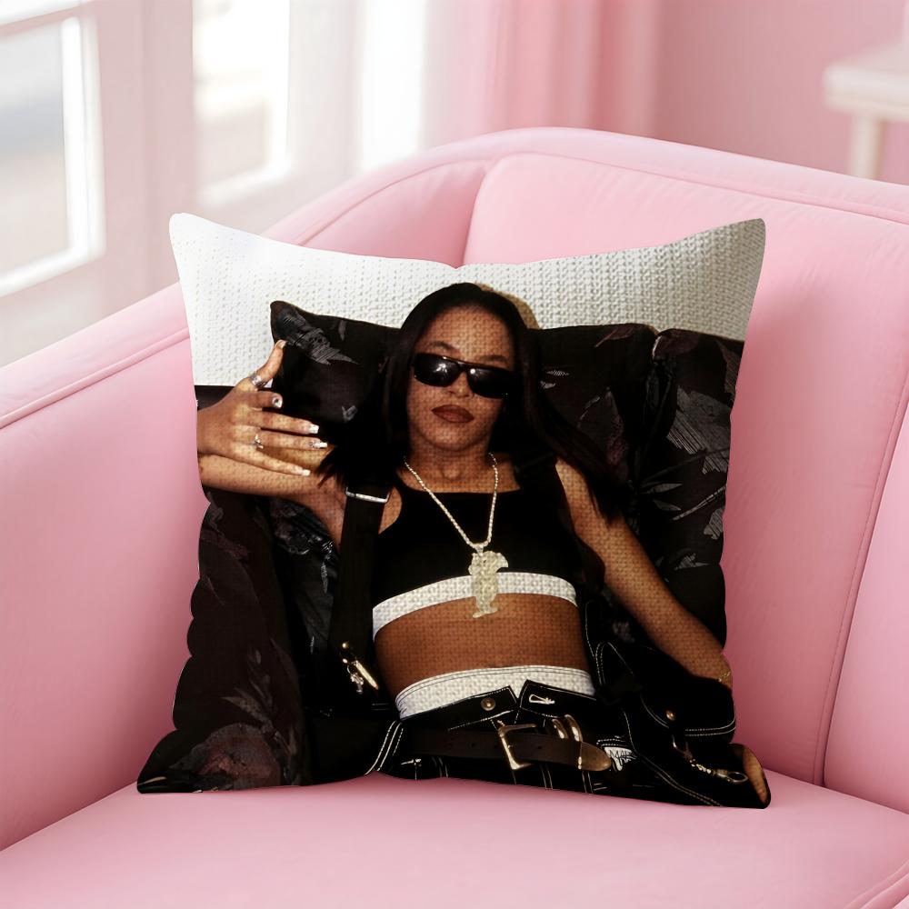 A-Aaliyah Чехол на подушку Певица Натуральный Лен Наволочка Двусторонний Принт Декоративный Чехол на Подушку для Дивана Домашний Декор Подарок