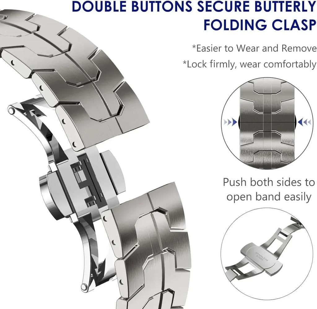 Stainless Steel Strap for Samsung Galaxy Watch 7 6 5 4 Classic 47mm 43mm 42 46mm 45mm No Gaps Metal Band 40mm 44mm Link Bracelet