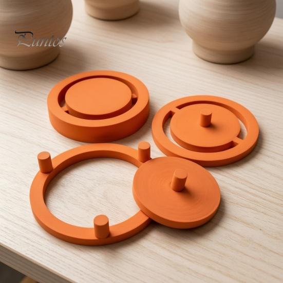 Pottery Molding Tool 1 Set Foot Ring Tools, Clay Base Maker, Aligned Template, Even Press for Bowls And Mugs, Studios, Beginners Ceramic Art