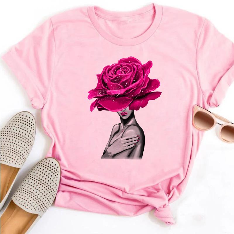 Fashion Flower Graphic Women Printed Tshirt New Tshirt Graphic Tee Cute Women T-shirt Female Tee Shirt 90s Girls Tee Tshirt