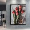 5D DIY Алмазная картина Вышивка крестиком Тюльпаны и кофе Алмазная вышивка Мозаика Настенное украшение дома