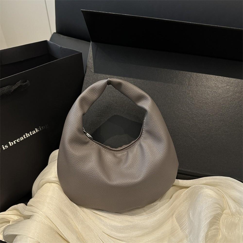 Casual Solid Color Clutch Bags Pu Leather Small Tote Bag Women Commute Handbags Party