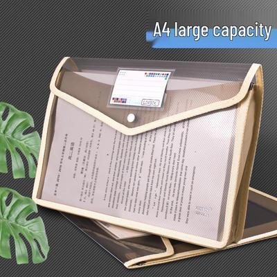 Прозрачная папка-конверт А4 с утолщенной кнопкой-застежкой - Большая вместимость для хранения студенческих материалов и организации документов