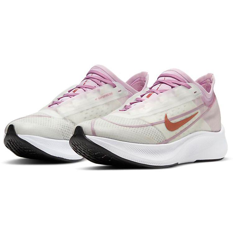 Nike Zoom Fly 3 белые легкие арктические розовые бронзовые женские кроссовки черные металлик-красные-бронзовые AT8241-103