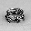 Victory Olive Branch Stainless Steel Mens Rings Punk Simple Retro for Male Boyfriend Biker Jewelry Creativity Gift