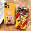 Чехол для телефона One P-Punch M-Man S-Saitama Для iPhone 17,16,15,14,13,12,11 Plus,Pro Max,XS,Мягкий черный чехол