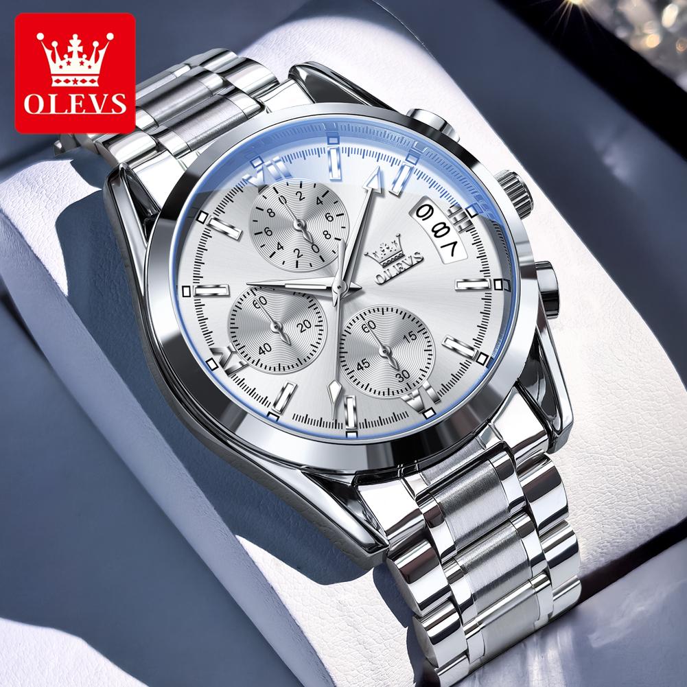 OLEVS 2987 Mens Watch Fashion Original Brand Quartz Watches For Men Waterproof Calendar Male Dress Hand Clock Reloj