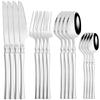 16Pcs Cutlery Set Stainless Steel Golden Dinnerware Western Silverware Set Mirror Flatware Western Dinning Kitchen Tableware