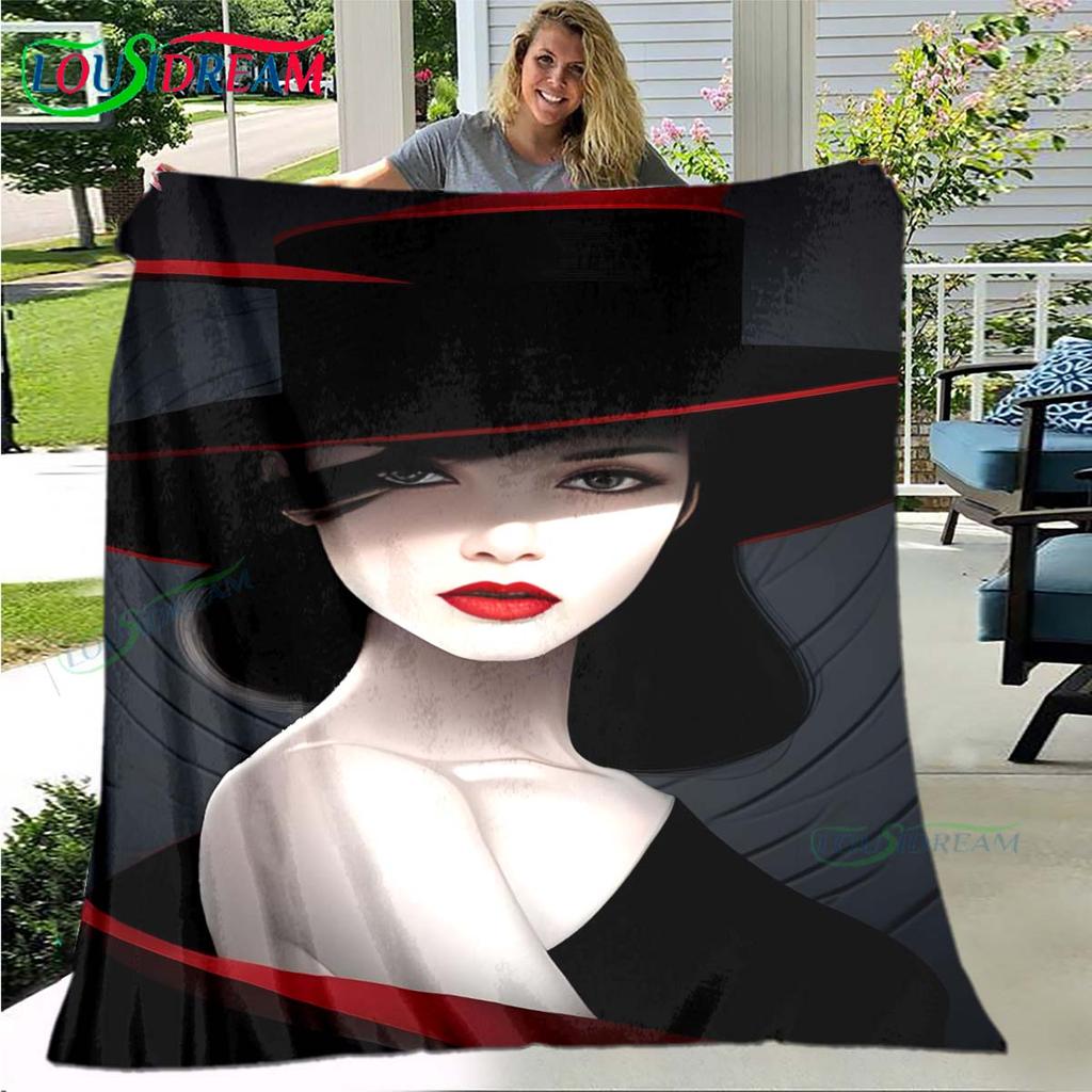 Fashion New Woman-Sexy Pattern Blanket Flannel Thin Blanket Portable Home Travel Office Lunch Break Blanket Birthday Gift