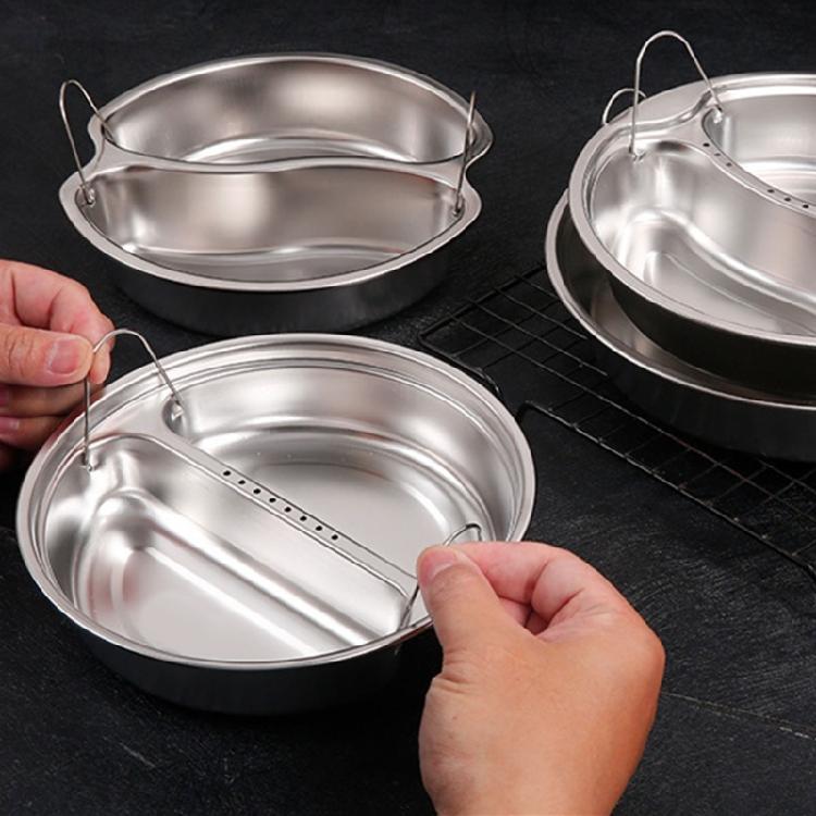 Вставка-пароварка из нержавеющей стали с ручкой Удобный разделенный поддон для приготовления на пару Паровая пластина для дома и ресторана