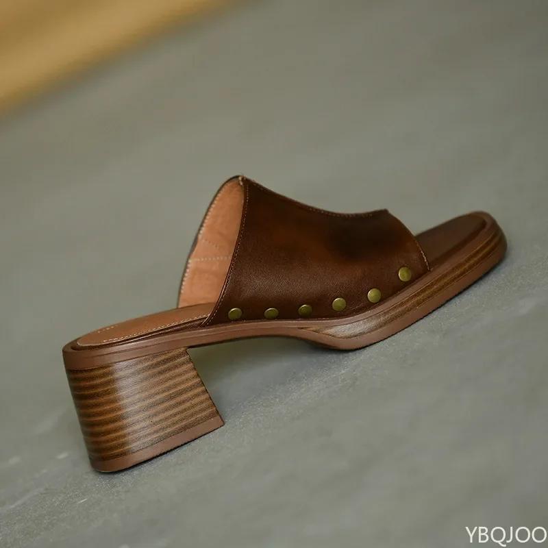 Женские пляжные тапочки, летние, толстая подошва, нескользящие, ретро-тапочки, женские, на высоком каблуке, удобная обувь, Zapatillas Mujer