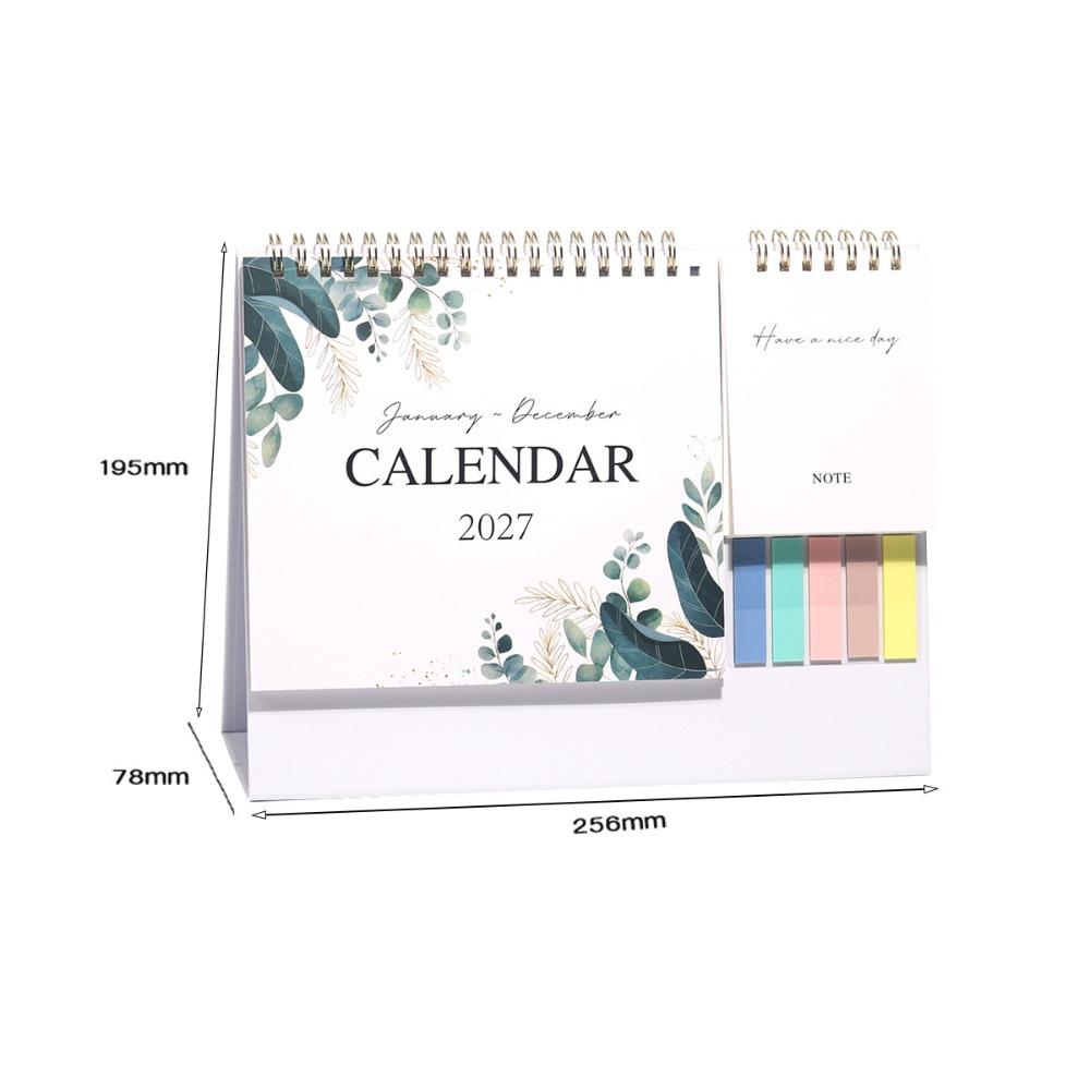 Foldable 2027 Flower Desk Calendar Jan. 2027 - Dec. 2027 Record Calendar English Calendar Home