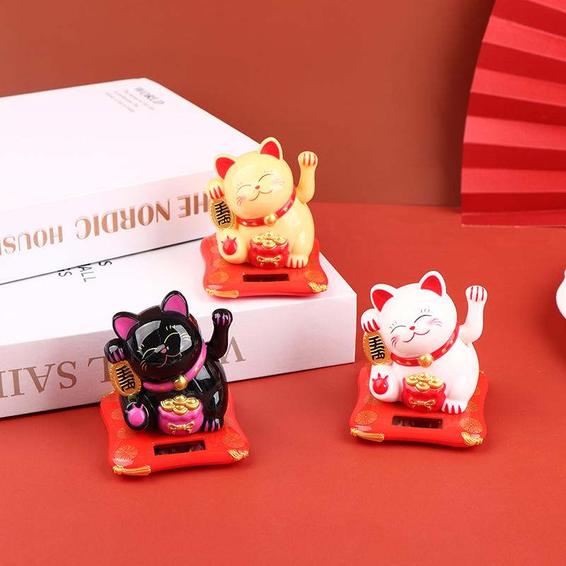 На солнечных батареях Maneki Neko машет рукой манит удача кошка Lucky Cat для домашнего офиса и автомобильного декора