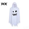 Kids And Adults Costume Halloween Ghost Cloak with Hood, Loose Fit Irregular Hem Parent Child Matching Outfits for Cosplay Party, White Spooky