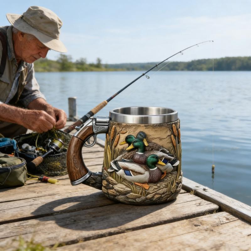 Кружка из нержавеющей стали на тему охоты Уникальный подарок для охотников Кружка для кемпинга на открытом воздухе