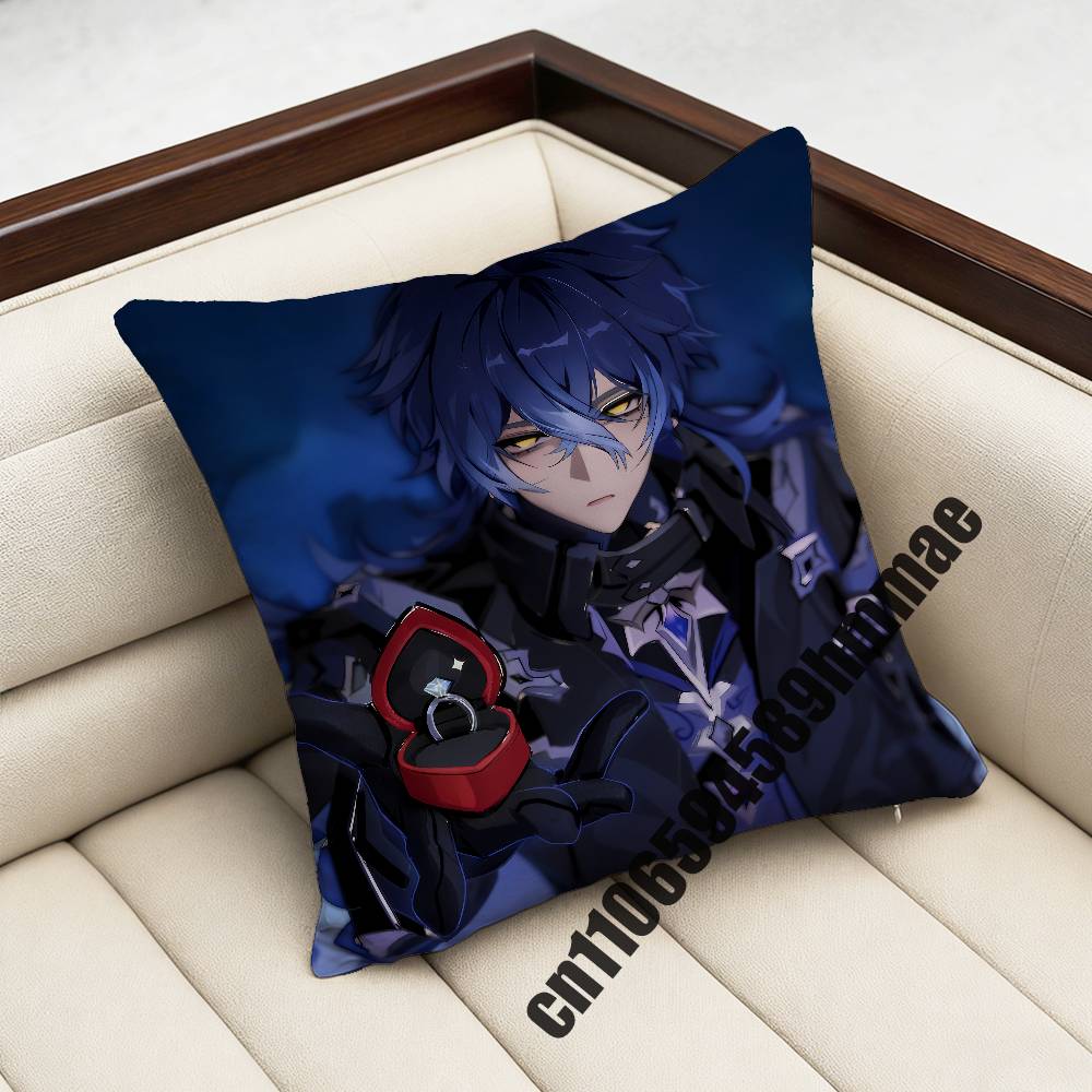 For Scaramouche Wanderer Genshin Impact Throw Pillow Case Sham 45X45Cm 35X35Cm Square Home Pillowcase Cushion Cover