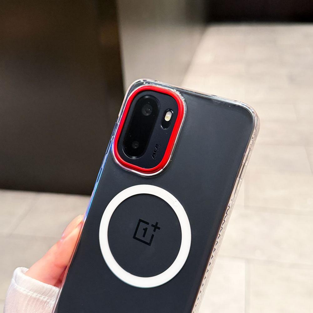Ультратонкий прозрачный магнитный чехол для OnePlus 15T 15R 15 13R 13 13t 13s Ace 6 5 Pro Прозрачный с красным кольцом камеры Защитная крышка