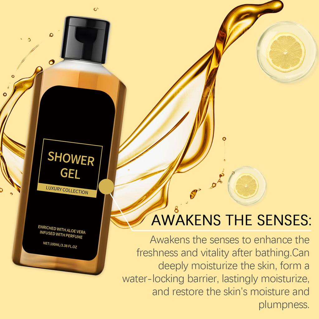 Мужской Гель для душа с ароматом парфюма Мягко очищает кожу тела, Увлажняет, Увлажняет и Питает Свежая Ванна 100 мл