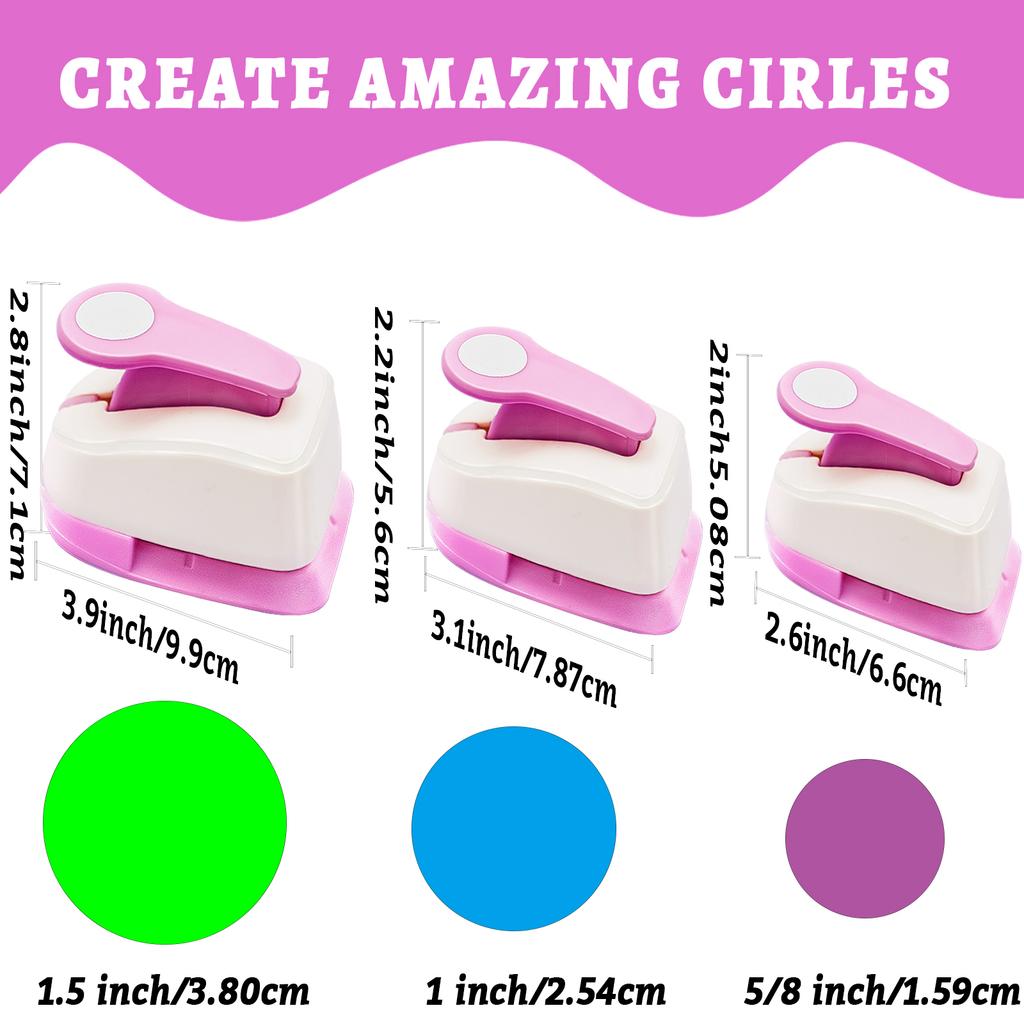 3 шт. Круглый бумажный резак для рукоделия Набор инструментов для пробивания отверстий 3/8 5/8 1 дюйм 25 16 9 мм Бумажные формы для изготовления открыток скрапбукинга