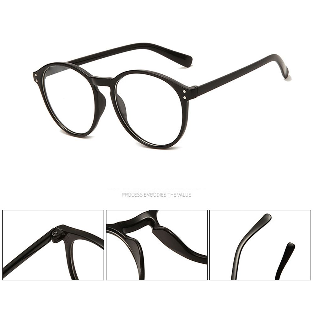 Eye Strain Round Frame UV Protection Flat Mirror Eyewear Anti Blue Light Eyeglasses Myopia Glasses