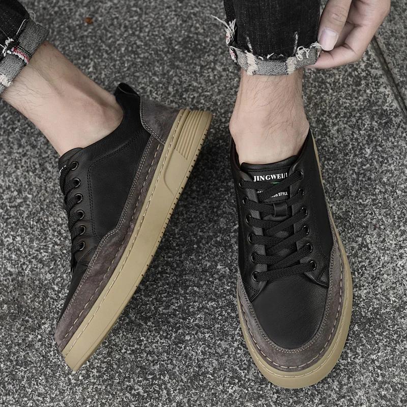 Кроссовки Homme Мужские повседневные туфли на шнуровке Прочные удобные туфли на плоской подошве Дышащие высококачественные вулканизированные туфли Легкие мужские белые туфли