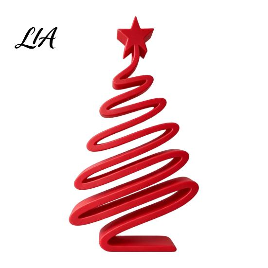 Office Desk Ornaments 3D Printed Minimalist Christmas Tree Desktop Ornament, Modern Holiday Table Creative Garden Decor Sign for Living Room