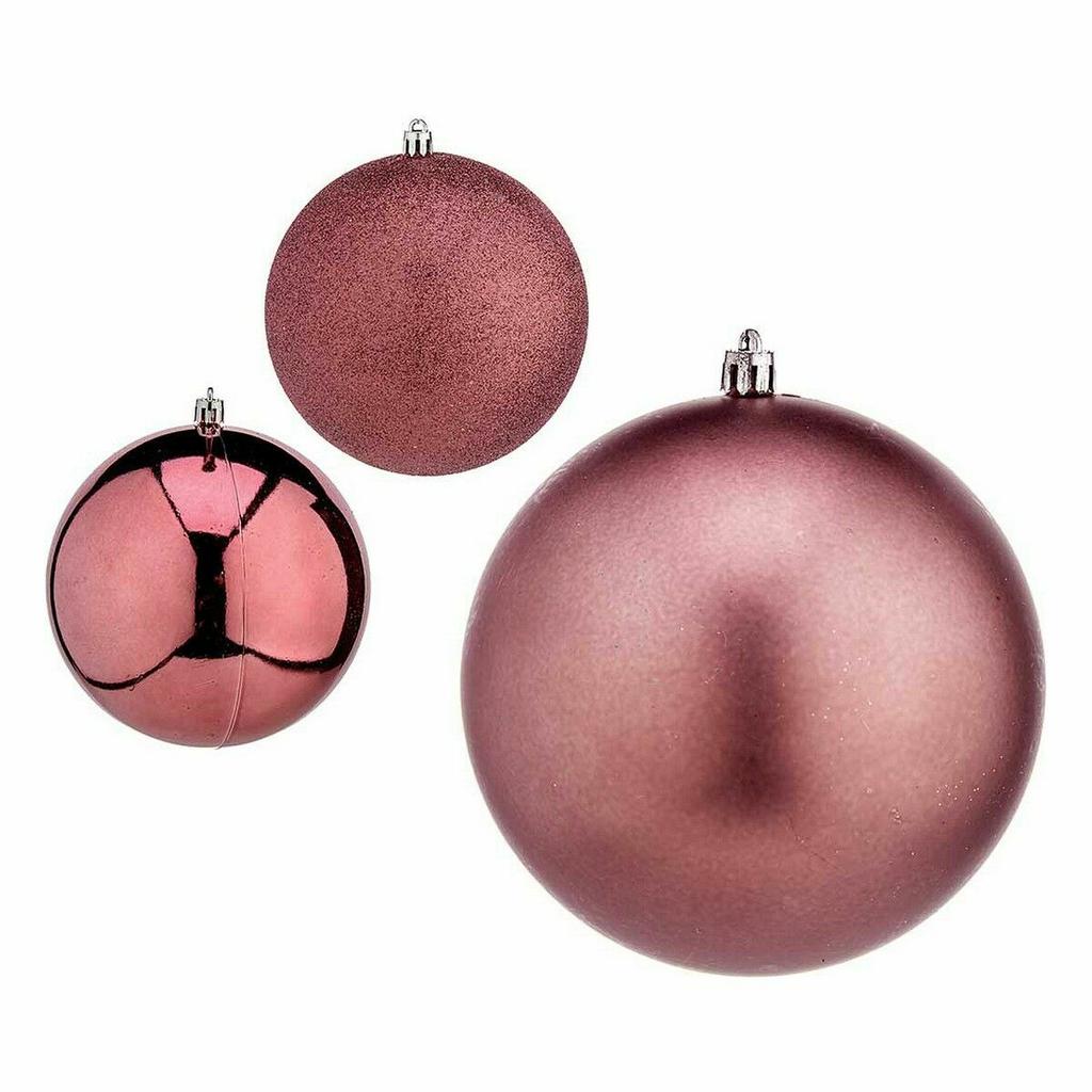 Set of Christmas Balls Pink Plastic Ø 12 Cm (6 Units)
