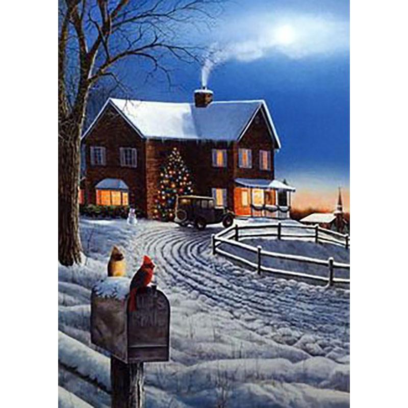 Diy 5D алмазная живопись полная круглая дрель зимняя природа вышивка крестиком мозаика Смола Алмазная вышивка набор снежный пейзаж декор