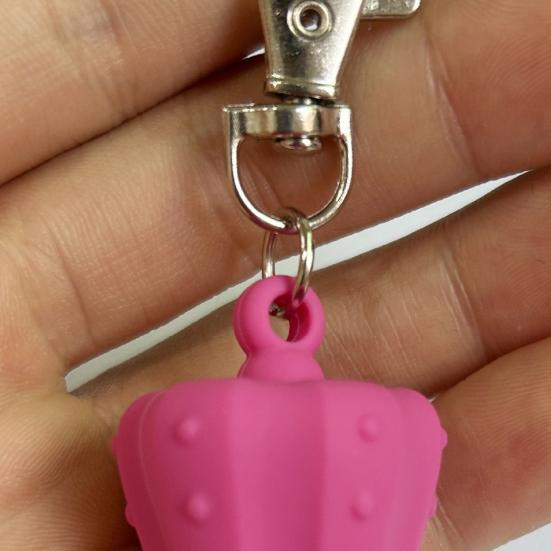 Брелок в виде помады, силиконовая шляпа-корона, брелок в виде помады, сумки, рюкзаки, портативный, универсальный аксессуар