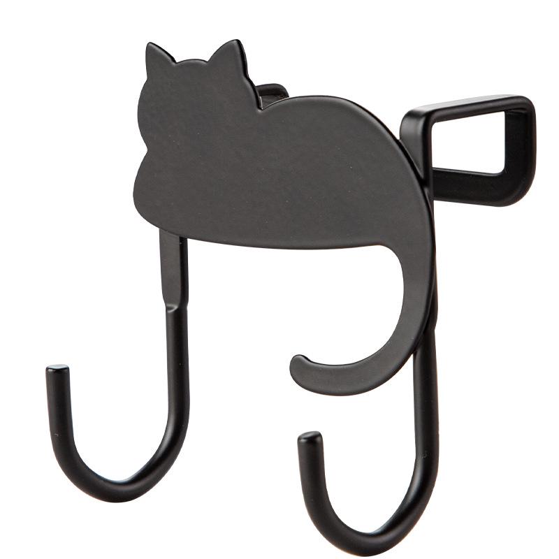 Кованый железный крючок в форме кошки над дверью - Без гвоздей, без клея