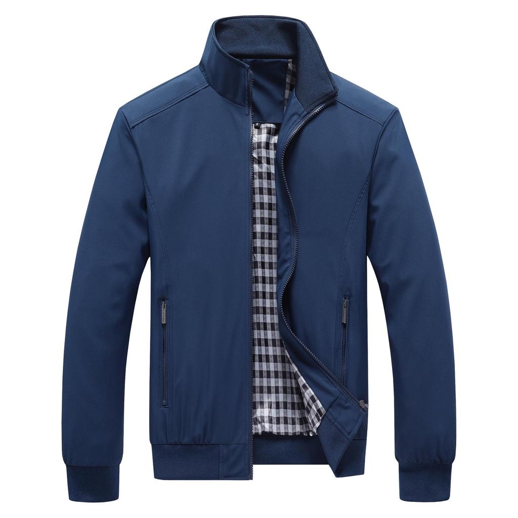 Мужская повседневная легкая однотонная куртка, весна и осень, доступен большой размер