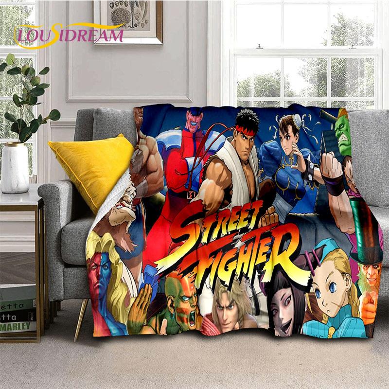 Последние Ретро Игры Street Fighter SF Мягкие Одеяла, Теплое Пледное Одеяло Удобное Одеяло для Пикника Кроватей Дивана Домашней Спальни
