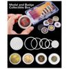 100PCS Clear Coin Holder Capsule Case with Protector Gasket Plastic Storage Box for Collectable Coins Medal Collection Supplies