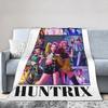 Huntrix Blanket Cover Coral Fleece Plush Kpop Demon Hunters Lightweight Throw Blankets for Home Couch Bedspread