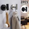 2/6 Pcs Bathroom Towel Hook Coat Robe Hook 304 Stainless Steel Wall Mounted Door Hanger Towel Wall Hanger Kitchen Accessories