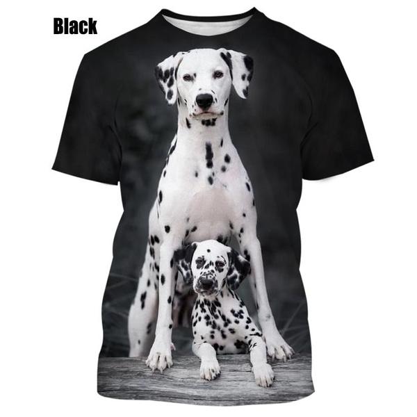 Летняя забавная футболка с 3D животным далматином, милая аниме-футболка с короткими рукавами из аниме «Алматин Шиба-ину», уличная ленивая женская футболка, мужская футболка, топы