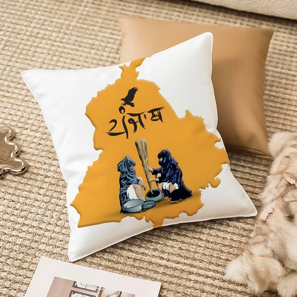 PPunjab MMap Pillow Case Antidustmite Pillowcase Invisible zipper silky plush Sofa