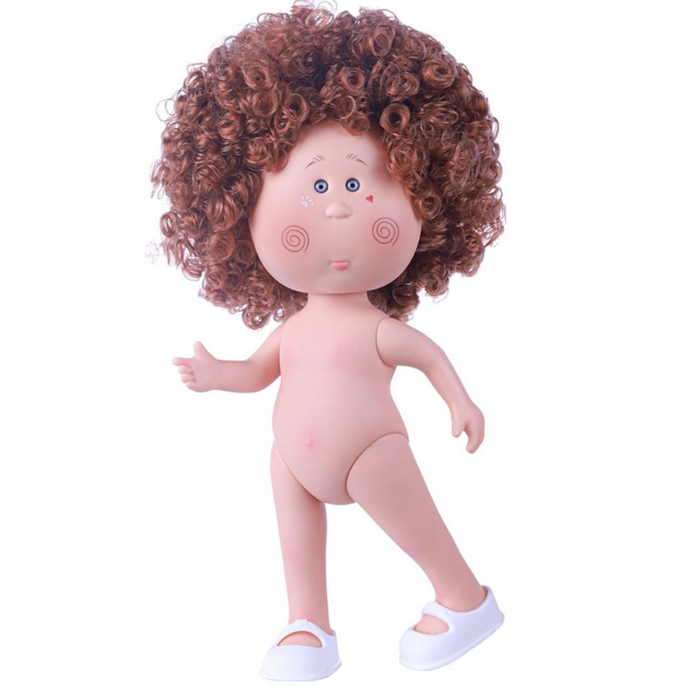Fashion Curly Hair 24Cm Bean Eye Vinyl Doll Dress Up Dark Skin Mia Potato Dolls 24Cm Movable Action Figure Body Doll Accessories