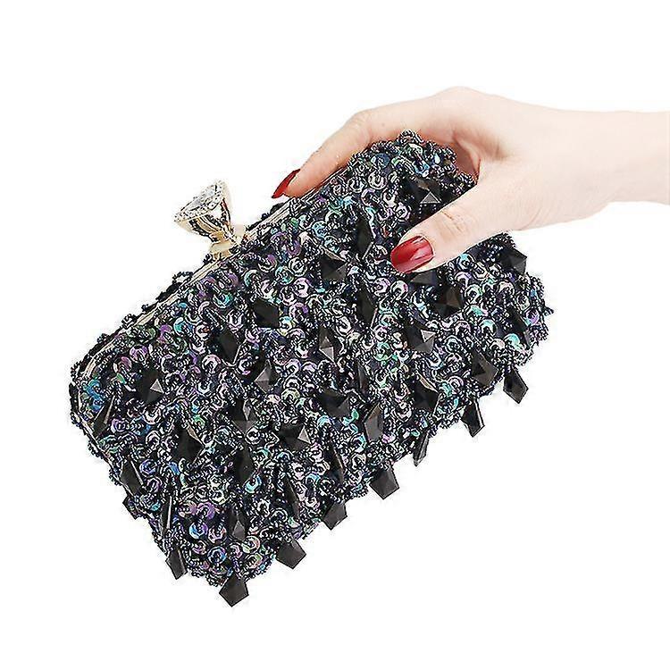 Women Wedding Clutch Rhinestone Bling Sequin Evening Bags Vintage Crystal Beaded Cocktail Party Party Purse