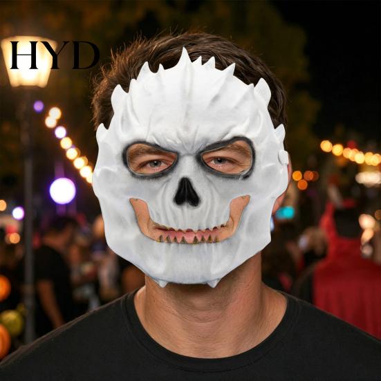 Horror Skull Mask Halloween Foam Mask, Creepy Full Face Prop Masquerade for Adult, Cosplay Costume Party Accessories Spooky