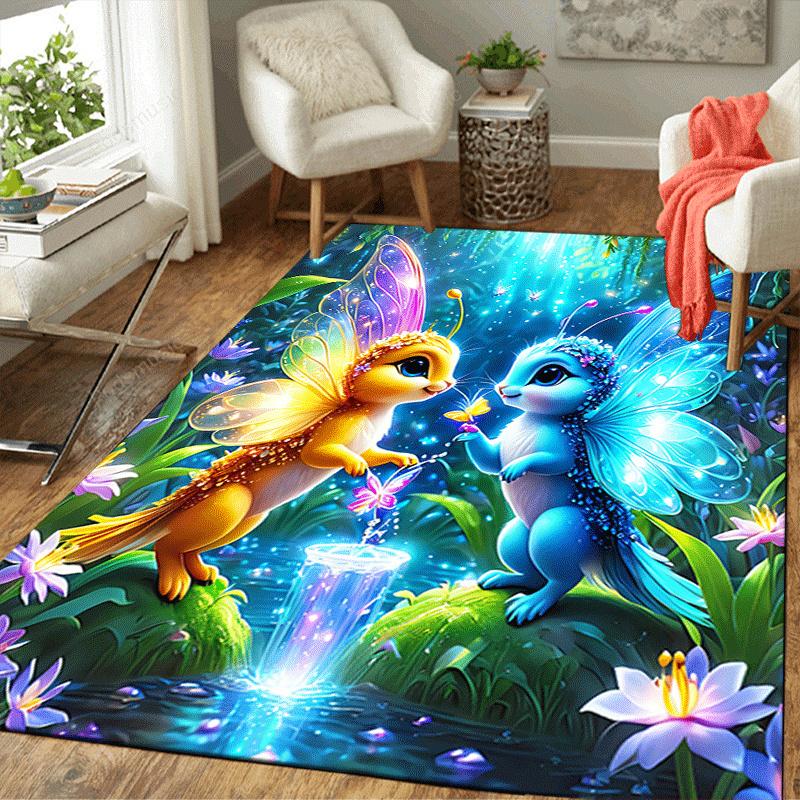 1pc Dreamy elf Print, Design Indoor Area Rug, Soft, Anti-Slip, and Durable Gaming Room Decor for Bedroom, Living Room, and Exercise Rugs, Pe