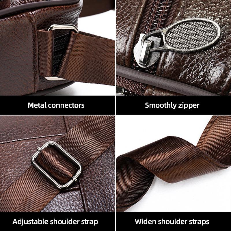 Новая вертикальная мужская сумка через плечо из натуральной кожи, повседневная сумка через плечо из натуральной кожи, регулируемая сумка через плечо для деловых поездок и поездок на работу из кожи