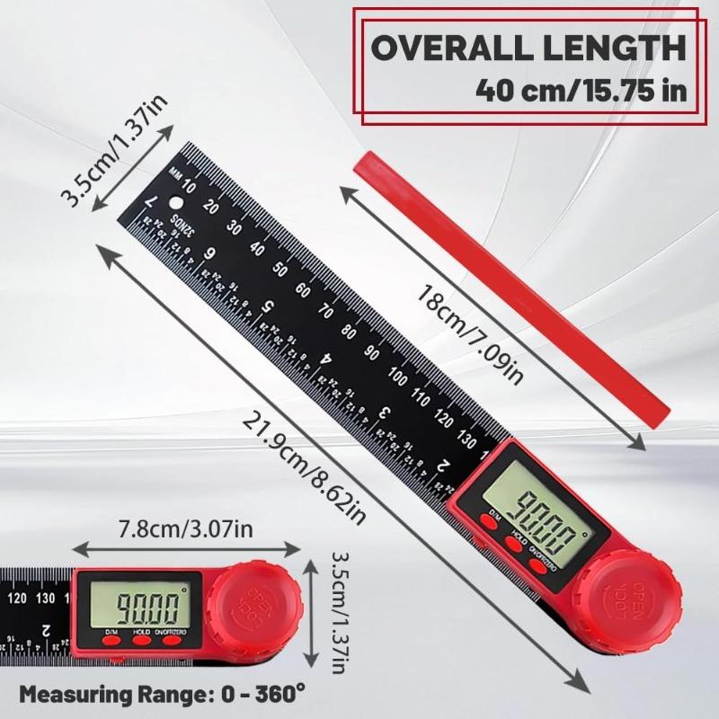 Digital Angle Finder, 7"/200mm Digital Inclinometer Protractor, Protractor Angle Ruler with LCD Display, Angle Measure Tool for Woodworking Constructi